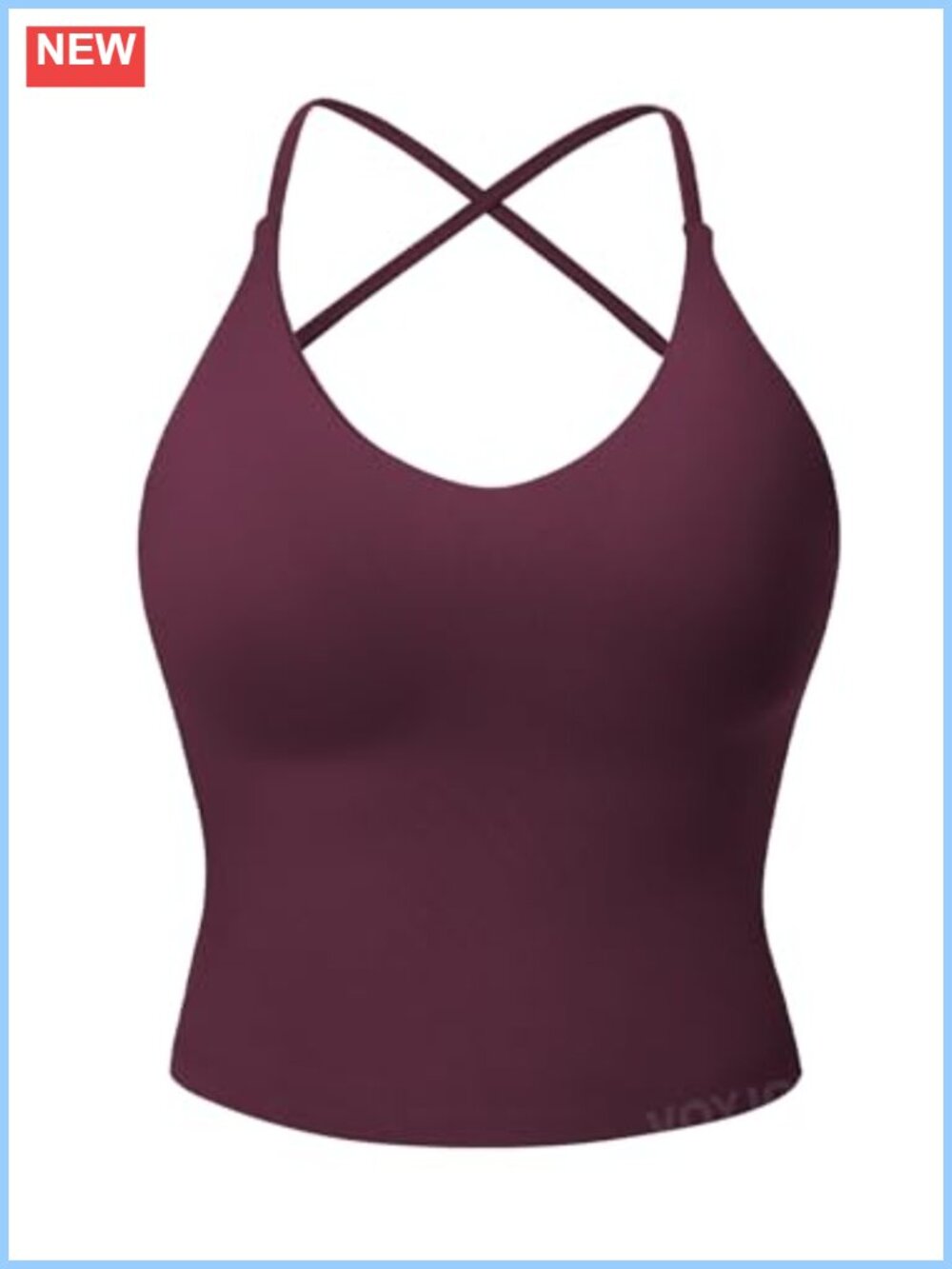 Workout Crop Tank Top Backless Built-in Bra Gym Yoga Bra